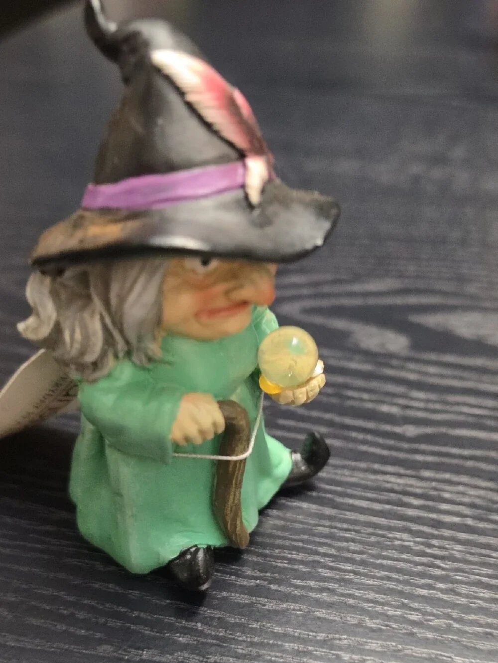 Transpac Witch w/ Crystal Ball figurine, Fairy Garden/Halloween Décor, NWT
